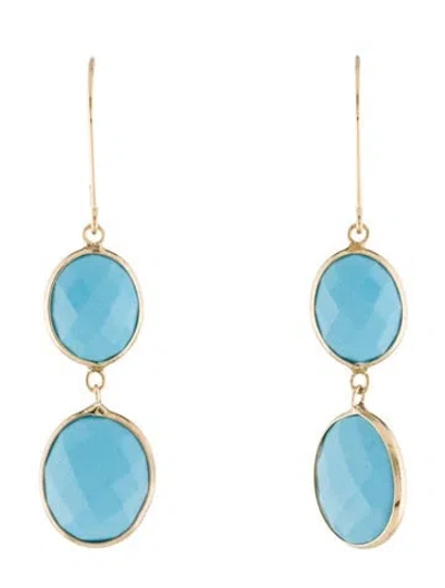 Pre-owned Jewelmak 14k Resin Drop Earrings In Multi