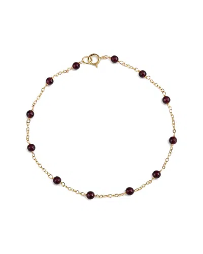 Jewelmak 14k Rhodolite Garnet Bracelet In Gold