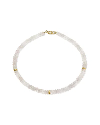 Jewelmak 14k Rose Quartz Bracelet In White