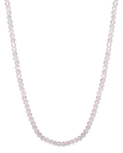 Jewelmak 14k Rose Quartz Necklace In Pink