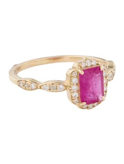 Pre-owned Jewelmak 14k Ruby & Diamond Cocktail Ring In Multi