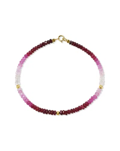 Jewelmak 14k Ruby Bracelet In Transparent