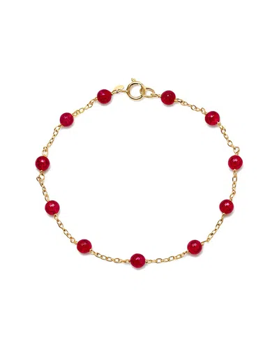 Jewelmak 14k Ruby Bracelet In Transparent
