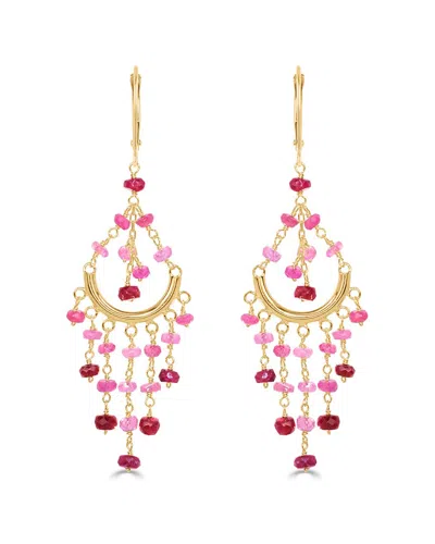 Jewelmak 14k Ruby Earring In Transparent