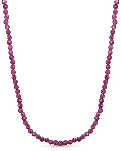 Jewelmak 14k Ruby Necklace In Transparent
