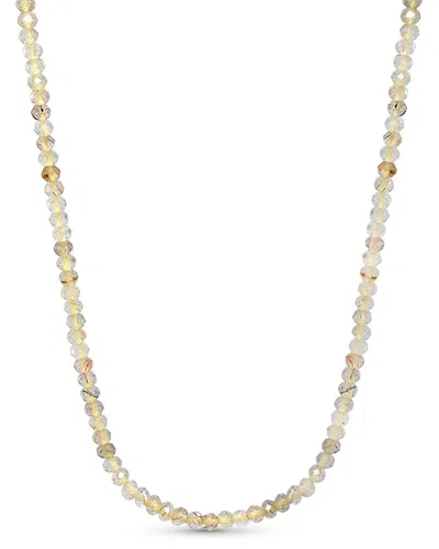 Jewelmak 14k Rutilated Quartz Necklace In Neutral