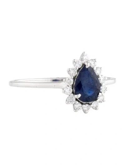 Pre-owned Jewelmak 14k Sapphire & Diamond Cocktail Ring In Multi