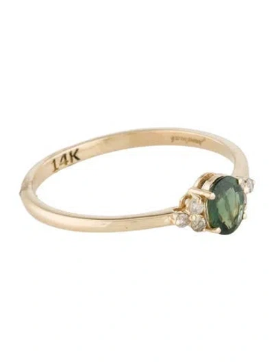Pre-owned Jewelmak 14k Sapphire & Diamond Cocktail Ring In Multi