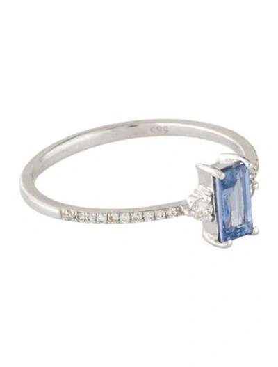 Pre-owned Jewelmak 14k Sapphire & Diamond Cocktail Ring In Multi