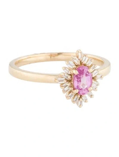 Pre-owned Jewelmak 14k Sapphire & Diamond Cocktail Ring In Multi