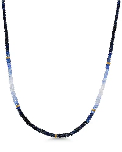Jewelmak 14k Sapphire Necklace In Blue