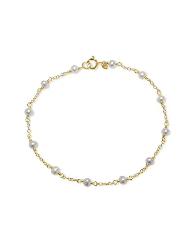 Jewelmak 14k Silver Grey Pearl & Pearl Bracelet In Gold