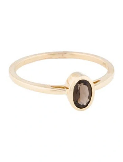 Pre-owned Jewelmak 14k Smokey Quartz Cocktail Ring In Multi
