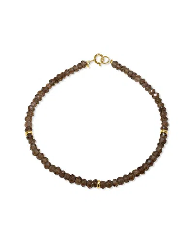 Jewelmak 14k Smoky Quartz Bracelet In Brown