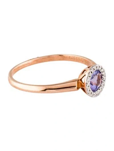 Pre-owned Jewelmak 14k Tanzanite & Diamond Cocktail Ring In Multi