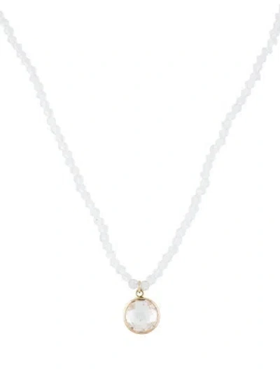 Pre-owned Jewelmak 14k Topaz Pendant Necklace, 16.5" In Multi