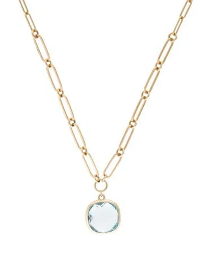 Pre-owned Jewelmak 14k Topaz Pendant Necklace, 17" In Multi