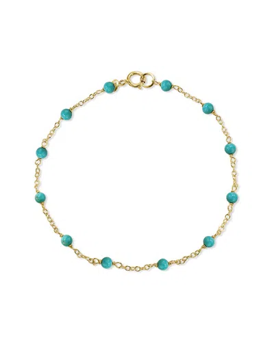 Jewelmak 14k Turquoise Bracelet In Gold
