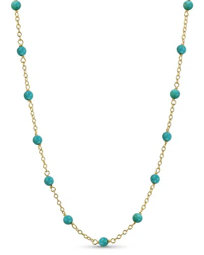 Jewelmak 14k Turquoise Necklace In Gold