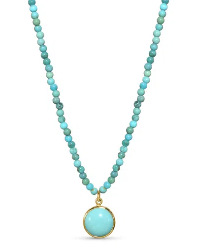 Jewelmak 14k Turquoise Necklace In Blue