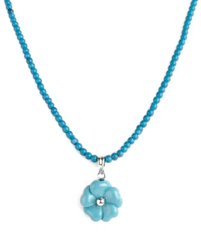 Jewelmak 14k Turquoise Necklace In Blue