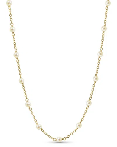 Jewelmak 14k White Pearl & Pearl Necklace In Gold