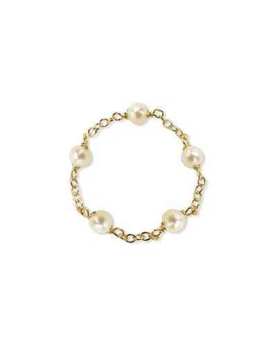 Jewelmak 14k White Pearl & Pearl Ring In Gold
