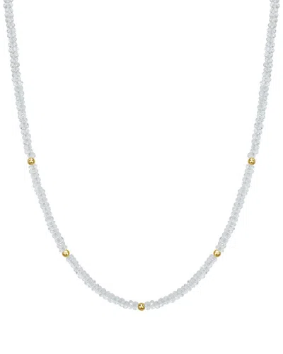 Jewelmak 14k White Topaz Necklace In Neutral