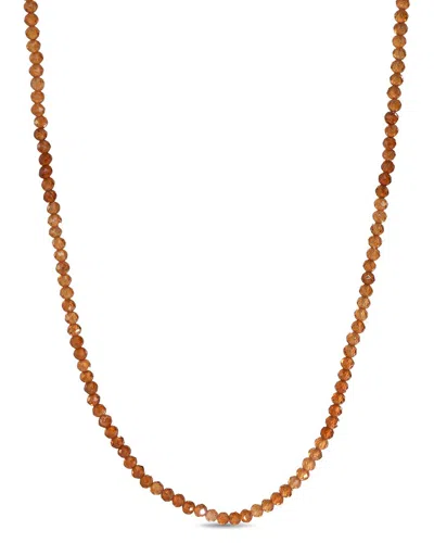 Jewelmak 14k Yellow Garnet Necklace In Orange