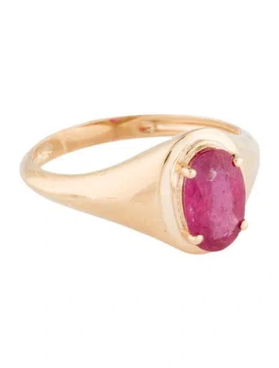 Pre-owned Jewelmak 18k 1.43ct Glass-filled Ruby Cocktail Ring In Multi