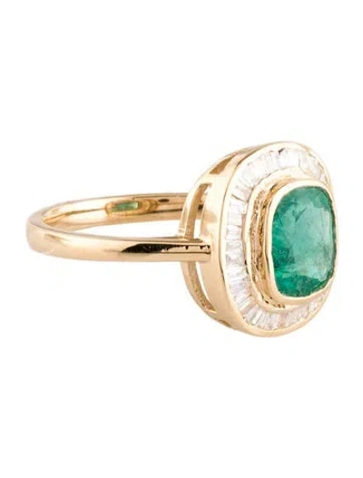 Pre-owned Jewelmak 18k 1.63ct Emerald & Diamond Cocktail Ring In Multi
