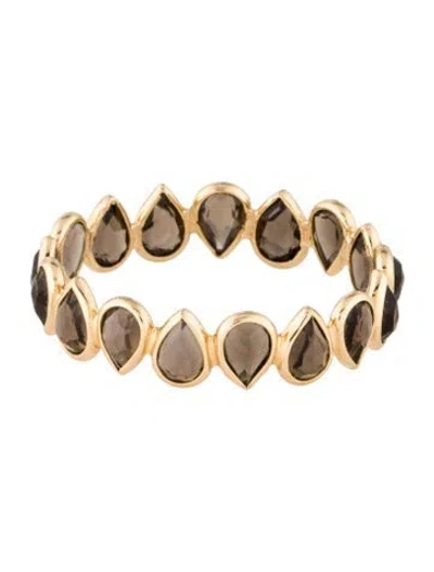 Pre-owned Jewelmak 18k 1.78ctw Smoky Quartz Eternity Band Ring In Multi