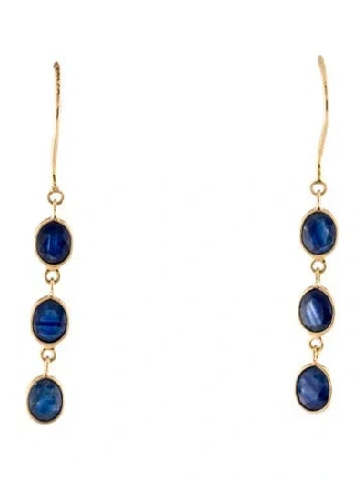 Pre-owned Jewelmak 18k 2.10ctw Sapphire Drop Earrings In Multi