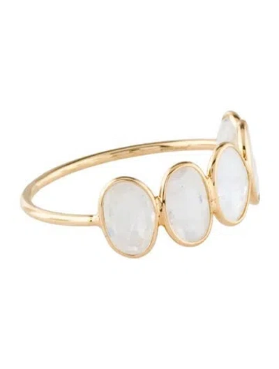 Pre-owned Jewelmak 18k 2.24ctw Moonstone Labradorite Band Ring In Multi