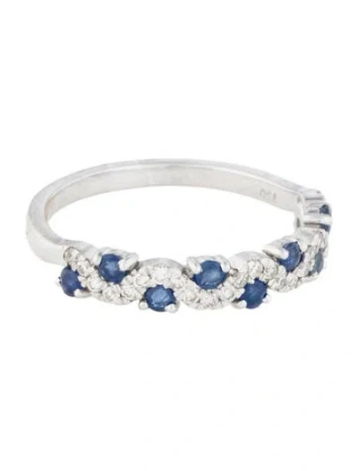 Pre-owned Jewelmak 18k Sapphire & Diamond Band In Multi