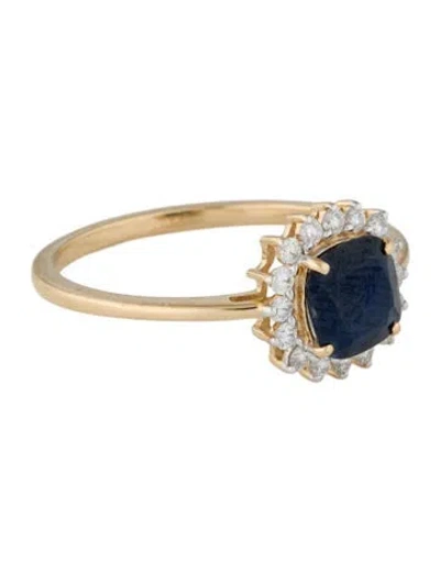 Pre-owned Jewelmak 18k Sapphire & Diamond Cocktail Ring In Multi