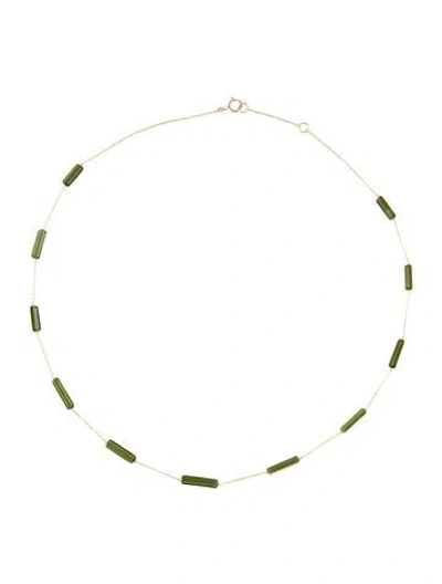 Pre-owned Jewelmak 18k Tourmaline Station Chain Necklace, 17.75" In Multi