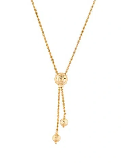 Pre-owned Jewelmak X Séchic 14k Double Drop Tassel Ball Necklace, 18" In Multi
