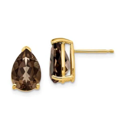 Pre-owned Jewelry 14k 10x7 Pear Smoky Quartz Earrings