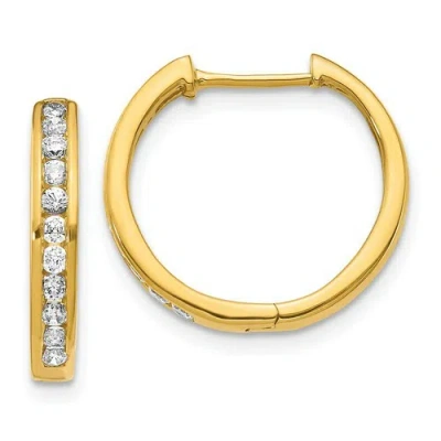 Pre-owned Jewelry 14k Diamond Hinged Hoop Earrings