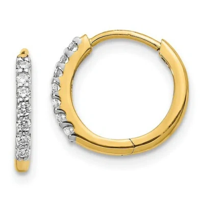 Pre-owned Jewelry 14k Diamond Hinged Hoop Earrings In Yellow