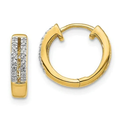 Pre-owned Jewelry 14k Diamond Hinged Round Hoop Earrings
