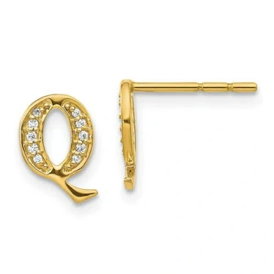 Pre-owned Jewelry 14k Diamond Initial Q Earrings