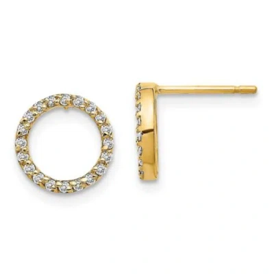 Pre-owned Jewelry 14k Diamond Open Circle Earrings In Yellow