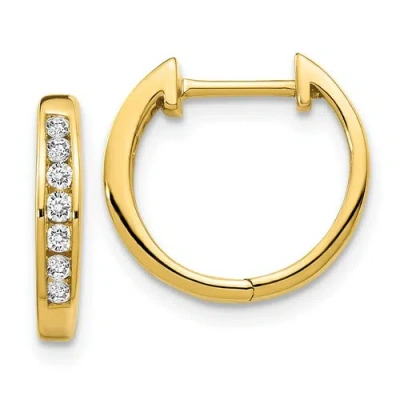 Pre-owned Jewelry 14k Gold Polished Diamond Post Hoop Earrings
