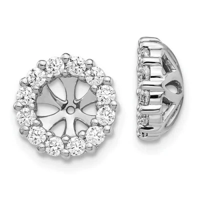 Pre-owned Jewelry 14k White Gold Diamond Earring Jackets