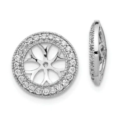 Pre-owned Jewelry 14k White Gold Diamond Earring Jackets