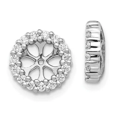 Pre-owned Jewelry 14k White Gold Diamond Earring Jackets