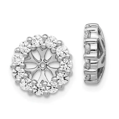 Pre-owned Jewelry 14k White Gold Diamond Earring Jackets