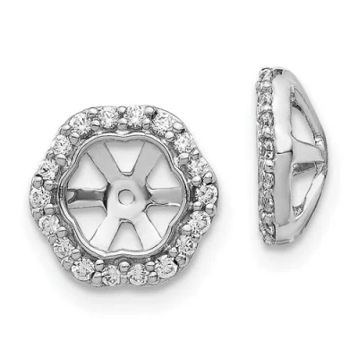 Pre-owned Jewelry 14k White Gold Diamond Earring Jackets